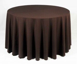 TOALHA DE MESA REDONDA 2,50M E/OU 3M DE DIÂMETRO CETIM / MARROM