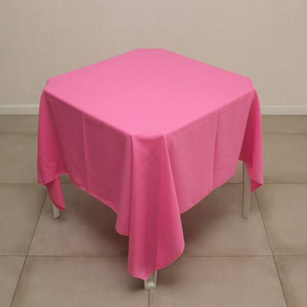TOALHA DE MESA ROSA CHICLETE QUADRADA 1.50MTS