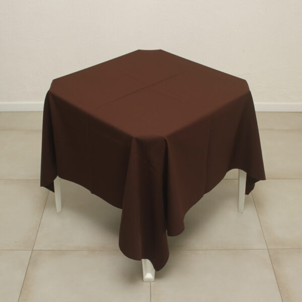 TOALHA DE MESA MARROM QUADRADA 1.50MTS