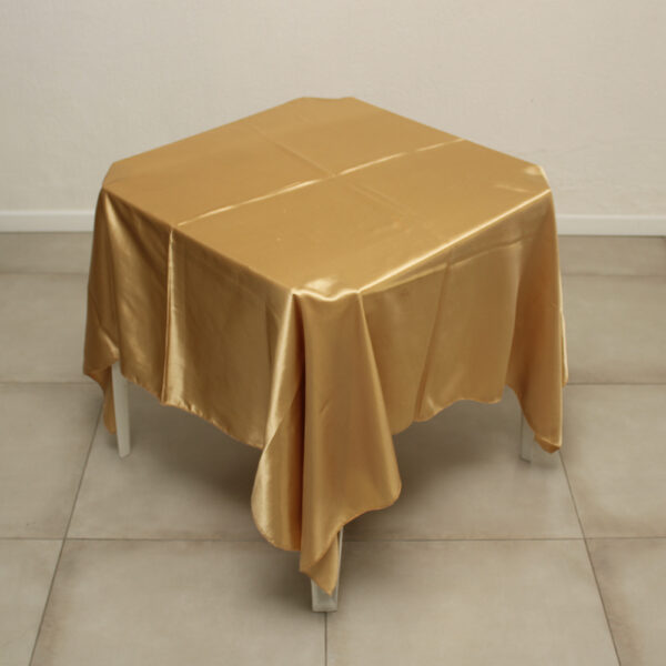 TOALHA DE MESA DOURADA QUADRADA 1.50MTS