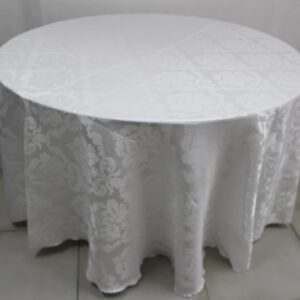 TOALHA BRANCA JACQUARD REDONDA 3M DIÂMETRO